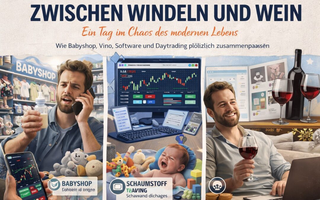 Zwischen Windeln und Wein: Ein Tag im Chaos des modernen Lebens